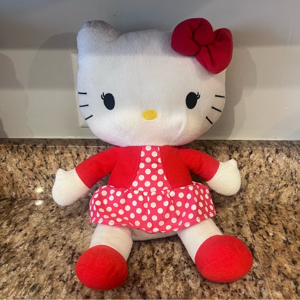 Sanrio Hello Kitty Red Polka Dot Dress 2011 Plush Stuffed Animal Kawaii